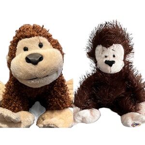 GANZ Webkinz Cheeky Monkey HM080 & Monkey HM008 NO CODES Collectible  Plush